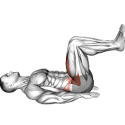 Releve de genoux allonge