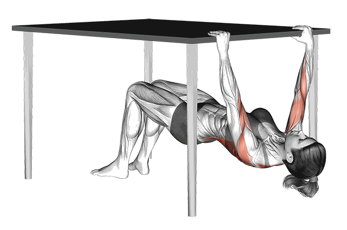 Animation Rowing inversé sous une table