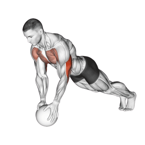 Pompe serrée sur medicine ball