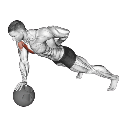 Pompe sur un bras avec medicine ball