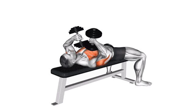 Animation Developpe triceps coudes ecarte (Halteres)